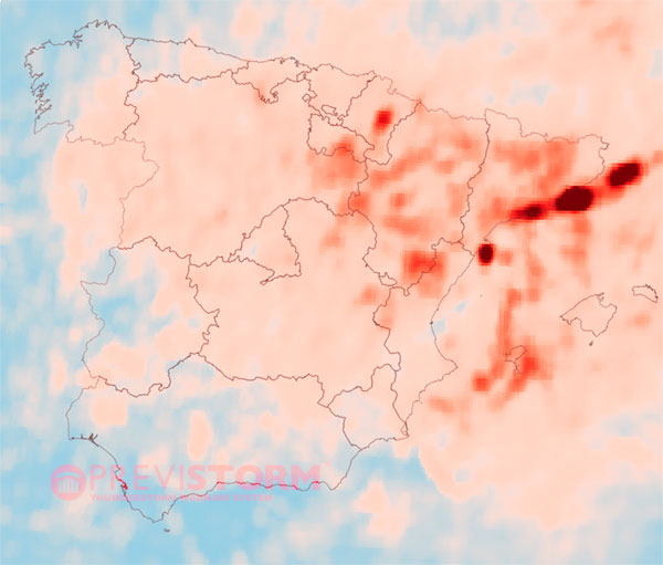 Densidad rayos españa 2019