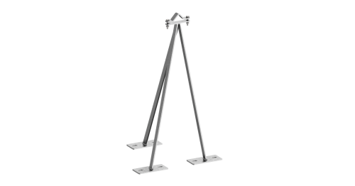 Fixação de mastro com placas 60