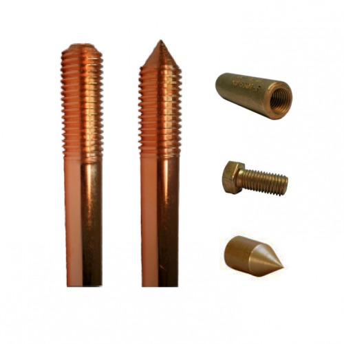 Copper-bonded threaded steel rods 