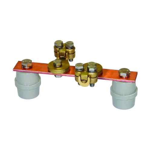 Barra equipotencial con aisladores 2 bornes