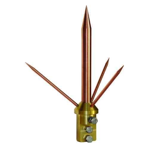 Multiple lightning rod adaptable to mast cooper