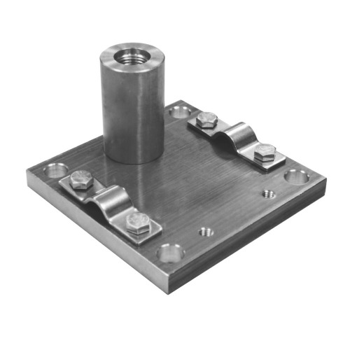 Soporte horizontal puntas captadoras inox con eje desplazado